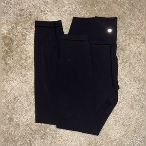 lululemon black wunder under HR tight 25” leggings size 6